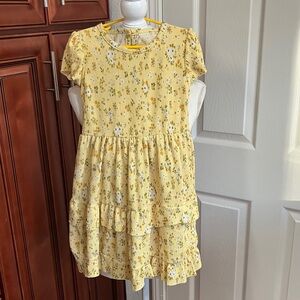 Yellow Floral Kids girls Dress
